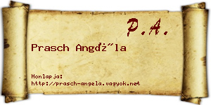 Prasch Angéla névjegykártya